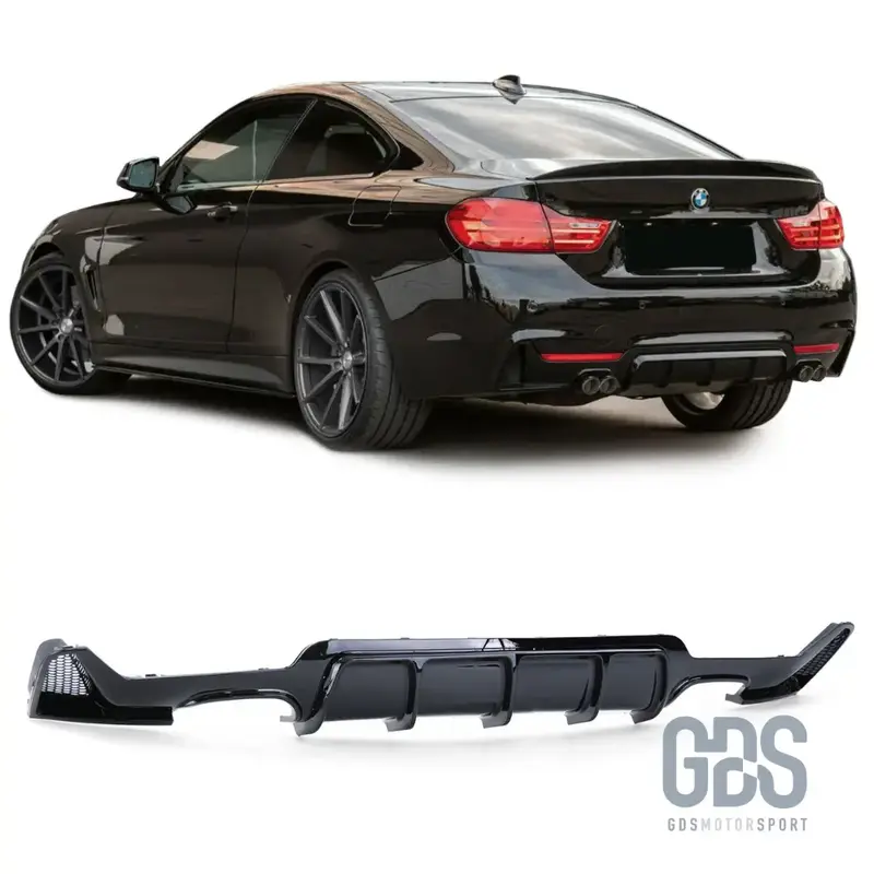 Diffuseur M Performance pour BMW Série 4 F32 F33 F36 - 4 Sorties Look M4 Noir Brillant