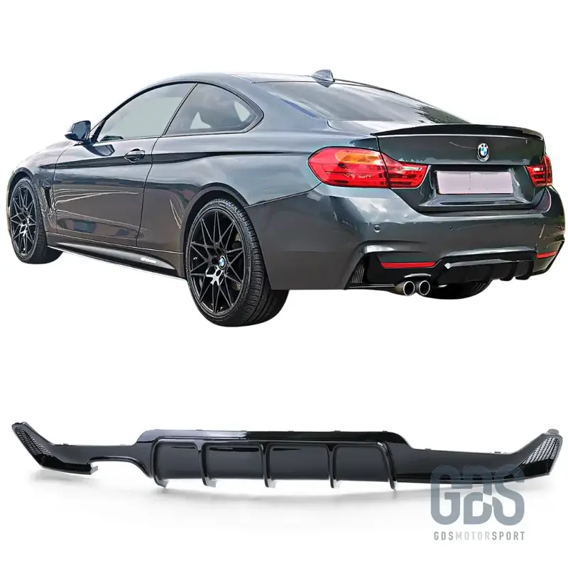 Diffuseur M Performance pour BMW Série 4 F32 F33 F36 - Sortie double gauche Noir Brillant