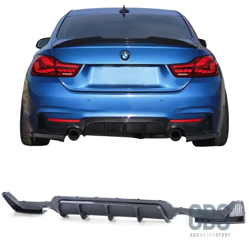 Diffuseur M Performance pour BMW Série 4 F32 F33 F36 - Sortie gauche/droite type 435i 440i Look Carbone