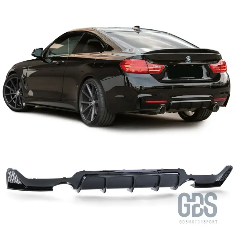 Diffuseur M Performance pour BMW Série 4 F32 F33 F36 - Sortie gauche/droite type 435i 440i Noir Brillant