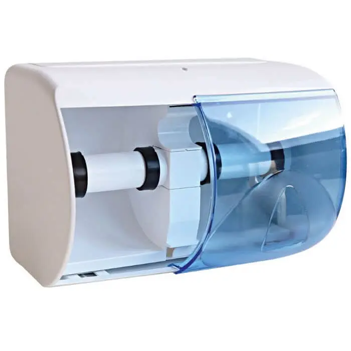 Distributeur de papier toilette HygoClean en plastique blanc