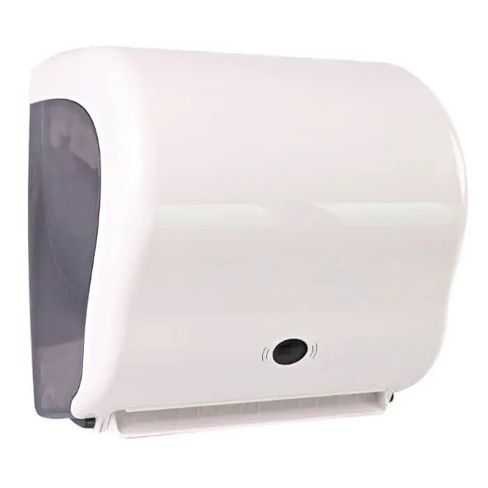 Distributeur de serviettes HygoClean à capteur sans contact plastique blanc