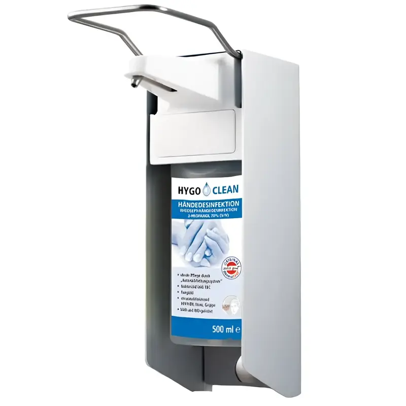 Distributeur Euro HygoClean levier court réglable pour bouteilles 1l ou 0,5l