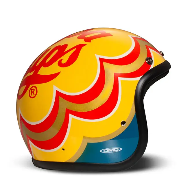 DMD Casque de moto ouvert à graphisme rétro