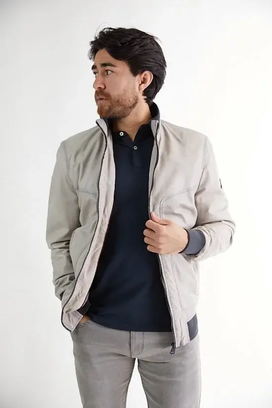 Donders 1860 | Blouson aviateur en cuir Titanium | Hommes | 60