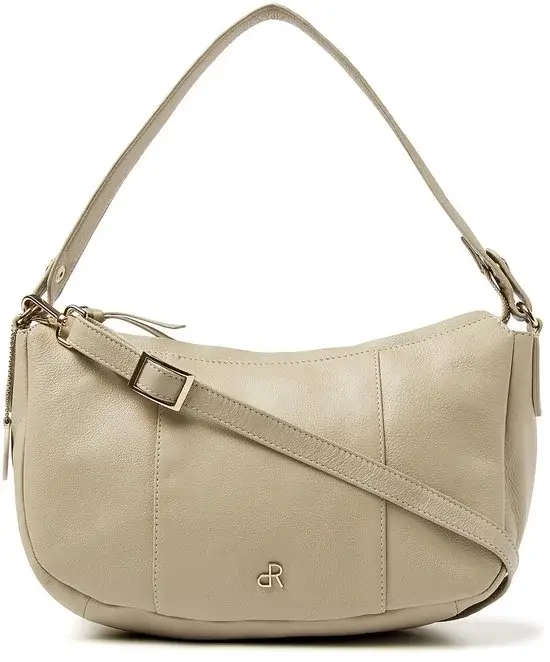 dR Amsterdam Faggio Leren Schoudertas Beige - Nieuw Outlet