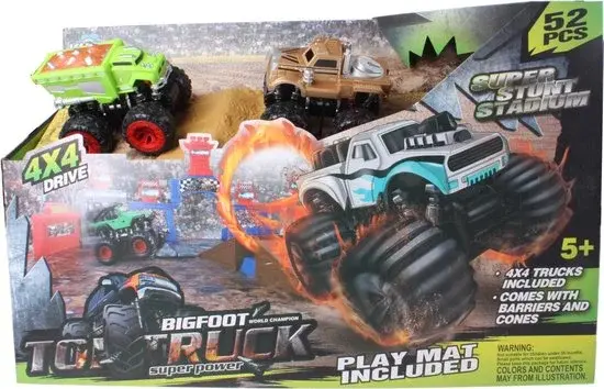 Duckiez Racebaanset Monstertruck 52-delig - Nieuw Outlet