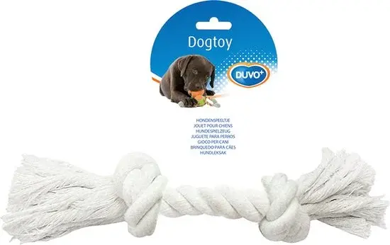 Duvo Jouet pour chien nœud en coton 35cm Blanc - Nouveau Outlet