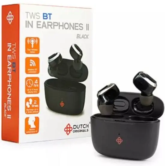 Écouteurs intra-auriculaires DUTCH ORIGINALS TWS BT II NOIRS, entièrement sans fil | Écouteurs intra-auriculaires | Neufs