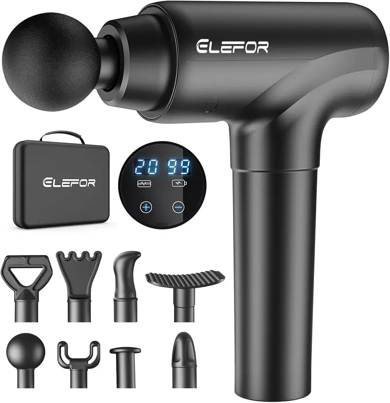 Elefor Pistolet de Massage 8 Têtes Écran LCD Tactile - Neuf Outlet