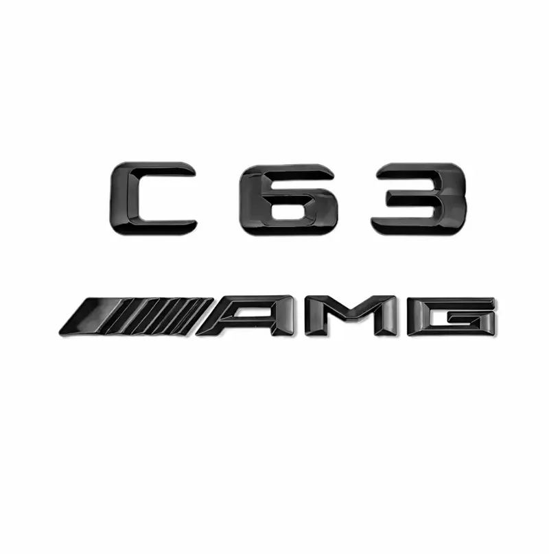Emblèmes de coffres noirs logos Mercedes Classe C C63 C43 C55 AMG C180 C200 C220 C250 C350
