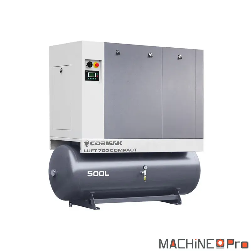 Ensemble compresseur à vis LUFT 700 COMPACT CORMAK + Sécheur d'air N10S + Cuve de 500 L