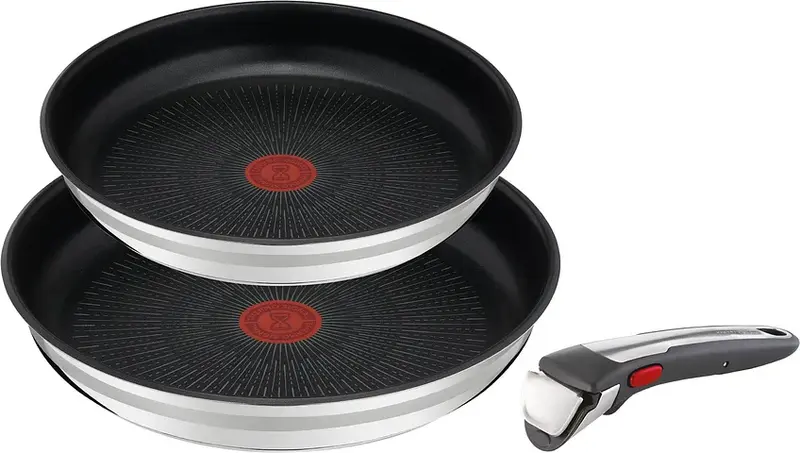 Ensemble de 3 poêles Tefal Jamie Oliver Ingenio G6 argentées
