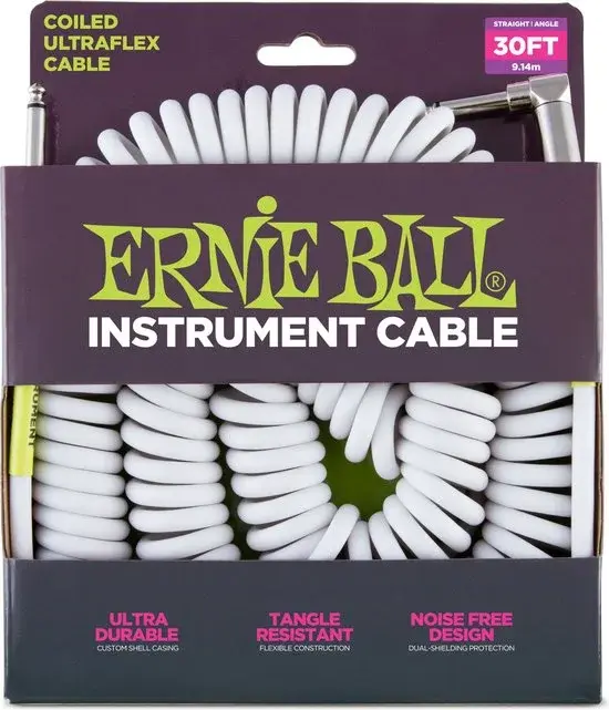 Ernie Ball 6045 Câble Guitare Spiralé Blanc 9m - Neuf Outlet