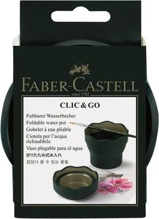 Faber-Castell Clic & Go Gobelet à eau Vert foncé - Nouveau Outlet