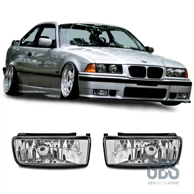 Feux Antibrouillards Vitre Transparent Cristal pour BMW E36 blanc / noir / jaune