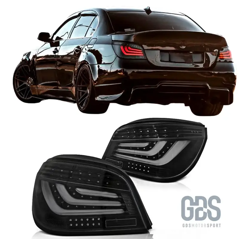 Feux Arrière Barre Full LED Fond Noir BMW Série 5 E60 Berline — Phase 2 LCI (2007-2010)