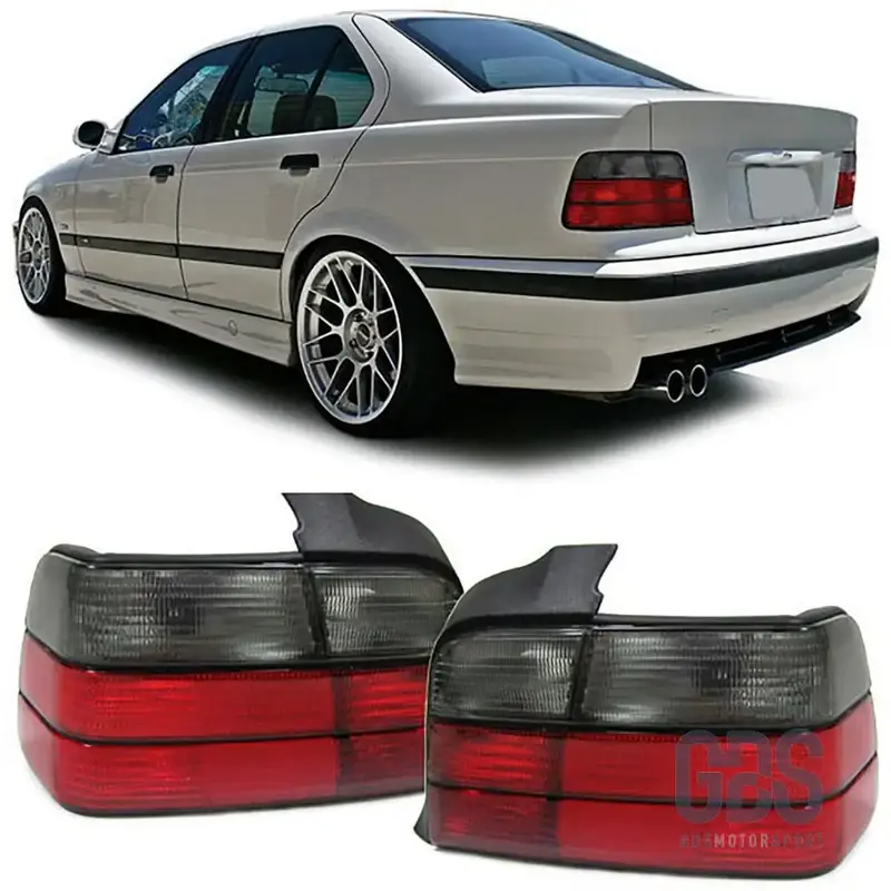Feux Arrière BMW E36 Style M3 Rouge et Fumé Noir pour Berline