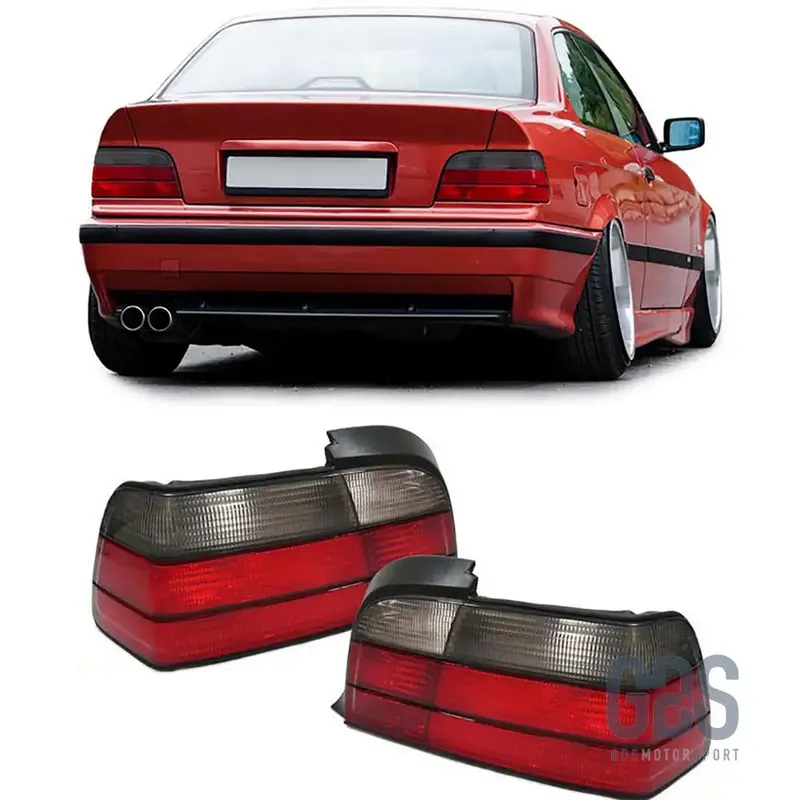 Feux Arrière BMW E36 Style M3 Rouge et Fumé Noir pour Coupé / Cabriolet