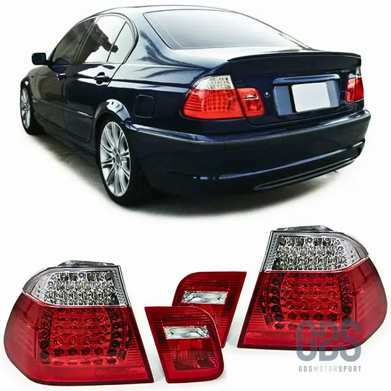 Feux Arrière Full LED Rouge Clair pour BMW Série 3 E46 Berline 1998 à 2005