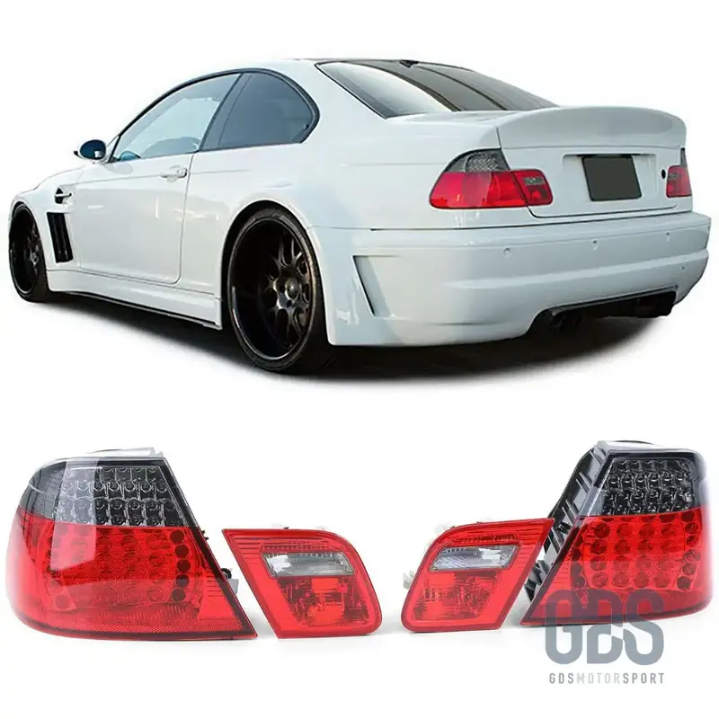 Feux Arrière Full LED Rouge Fumé Noir pour BMW Série 3 E46 Coupé 1999 à 2006
