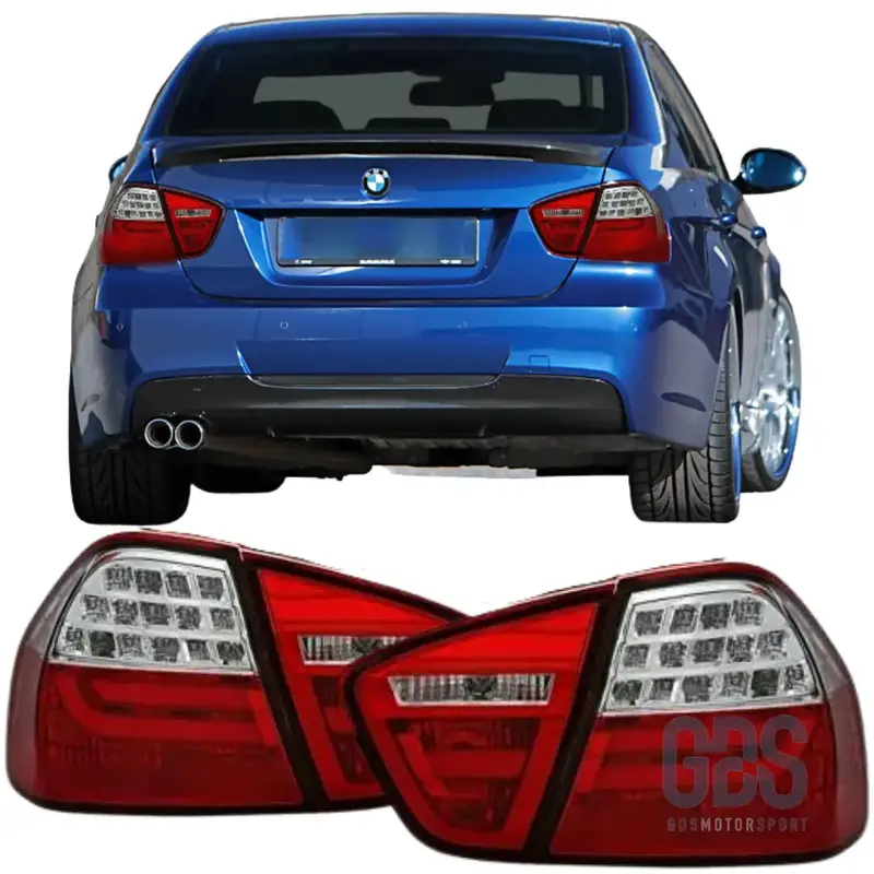 Feux Arrière LED Light Bar BMW Série 3 E90 Phase 1 Look LCI Phase 2 Rouge et Blanc