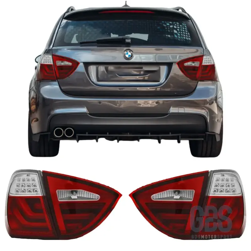 Feux Arrière LED Light Bar BMW Série 3 E91 Touring Phase 1 Look LCI Phase 2 Rouge et Blanc