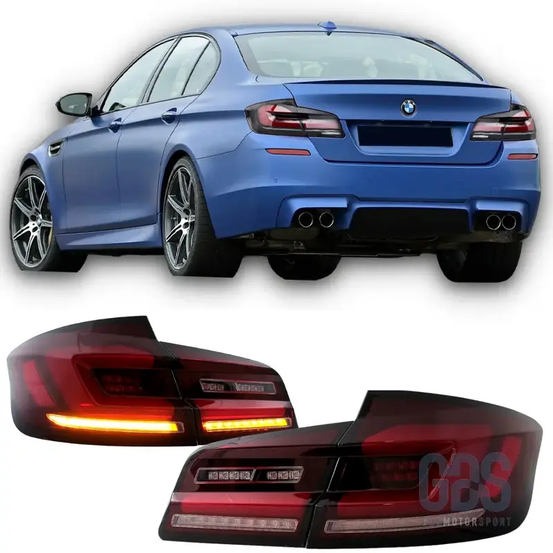 Feux arrière Look G30 Full LED Rouge Fumé Noir pour BMW Série 5 F10 Berline