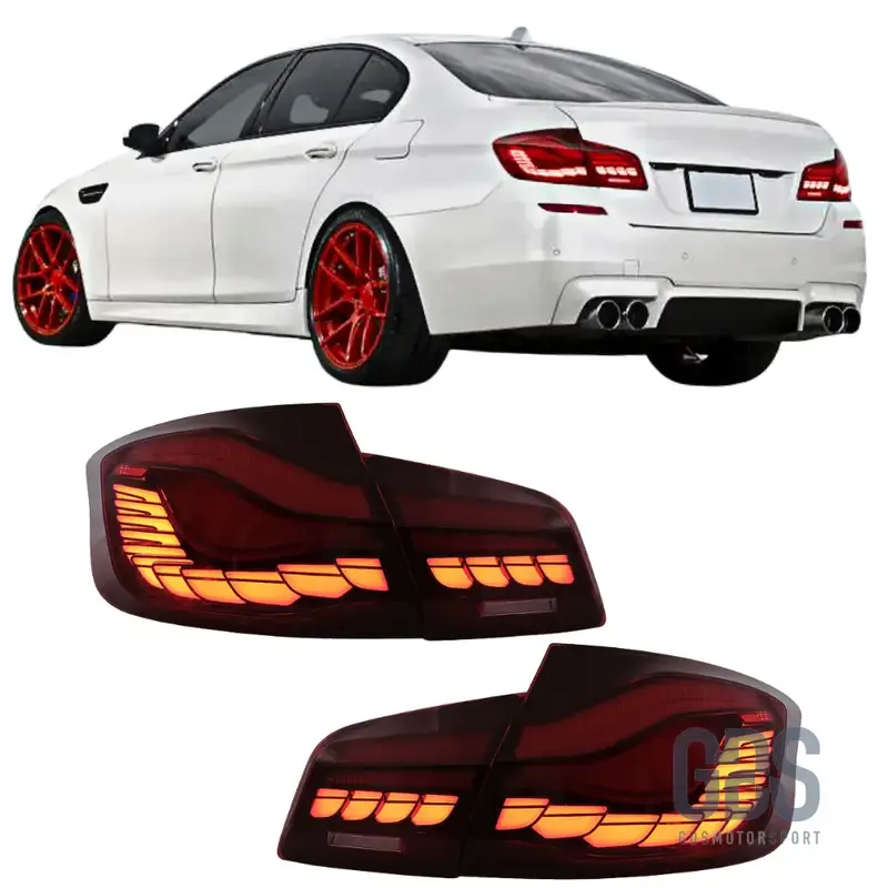 Feux arrière OLED 3D Dynamique Light Bar Fond Rouge pour BMW Série 5 F10 Berline