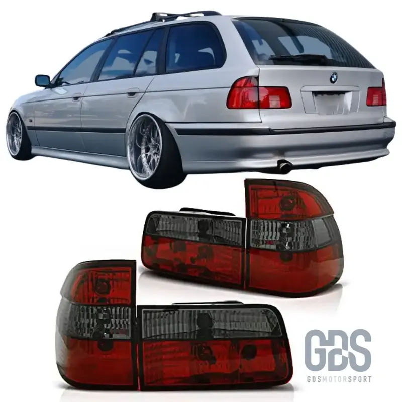 Feux arrières Look Phase 2 Fumé Noir pour BMW E39 Touring Phase 1 — 1997-2000