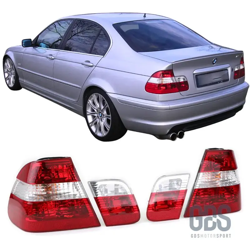 Feux Arrières Look Phase 2 pour BMW Série 3 E46 Berline Phase 1 de 1998/2001