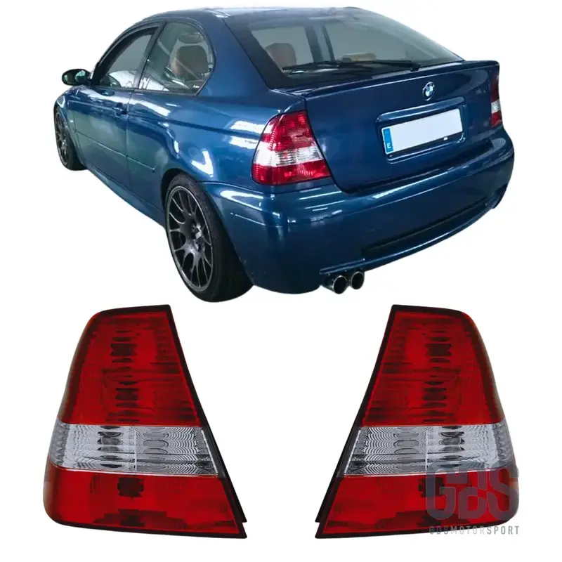 Feux Arrières Rouge Blanc Cristal pour BMW Série 3 E46 Compact 2001 à 2005