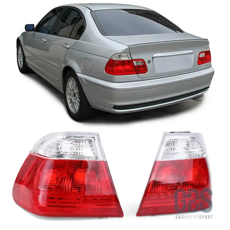 Feux Arrières Rouge Blanc pour BMW Série 3 E46 Berline Phase 1 1998 à 2001