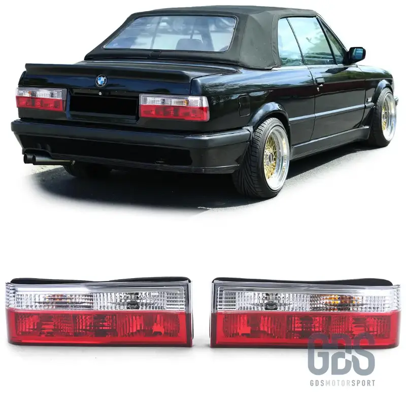 Feux Arrières Rouge Transparent pour BMW E30 Phase 2 (1987-1994)