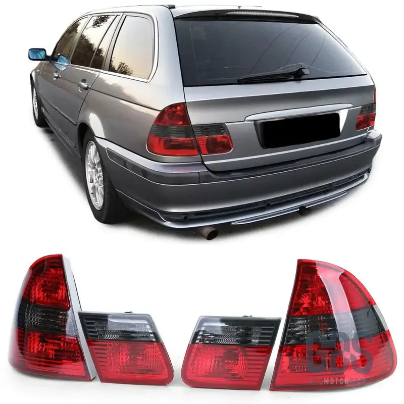 Feux Arrières Type Phase 2 Rouge Cristal Fumé Noir BMW Série 3 E46 Touring 1998/2005