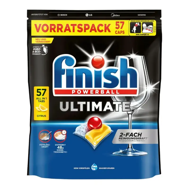 FINISH Powerball Ultimate Tout-en-1 Citrus 57 capsules