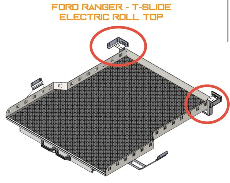 Fixations pour Plateau Coulissant RUUUD pour Ford Ranger/Raptor & VW Amarok 2023+