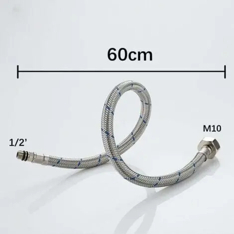 Flexible tressé acier 50 cm – filetage G1/2 mâle/femelle