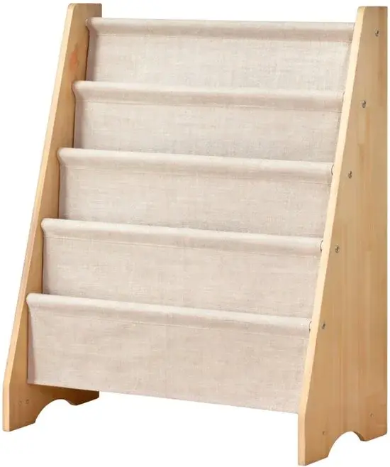 Flokoo Bibliothèque pour enfants 76x62x28cm Bois Tissu - Neuf Outlet