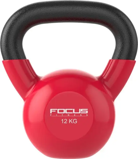 Focus Fitness Kettlebell 12 kg Vinyle Rouge - Nouvelle Sortie