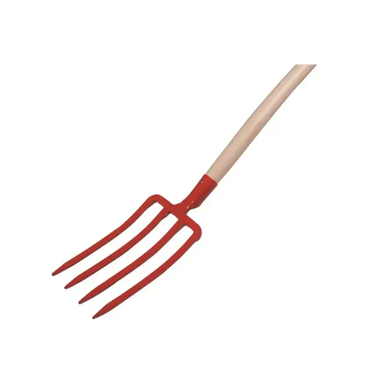FOURCHE A BECHER 4 DENTS TRIANGULAIRES 27CM AVEC MANCHE BOIS 100CM GOUVY