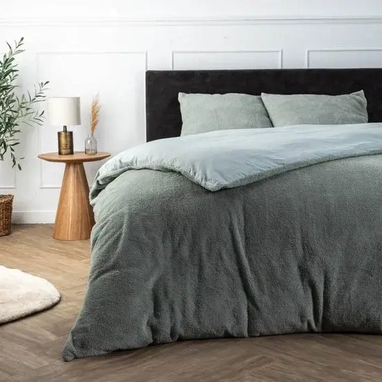 Fresh and Co Teddy Housse de couette Jade 140x220 - Nouvelle Offre