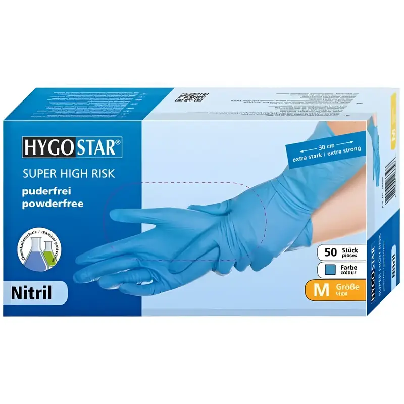 Gants de protection chimique Hygostar "Super High Risk" 50 pièces