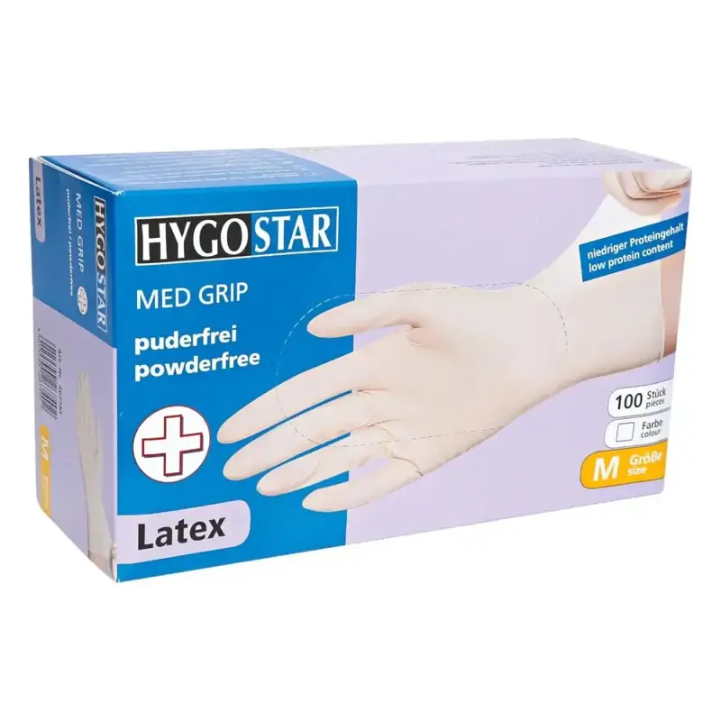 Gants en latex Hygostar Med Grip sans poudre