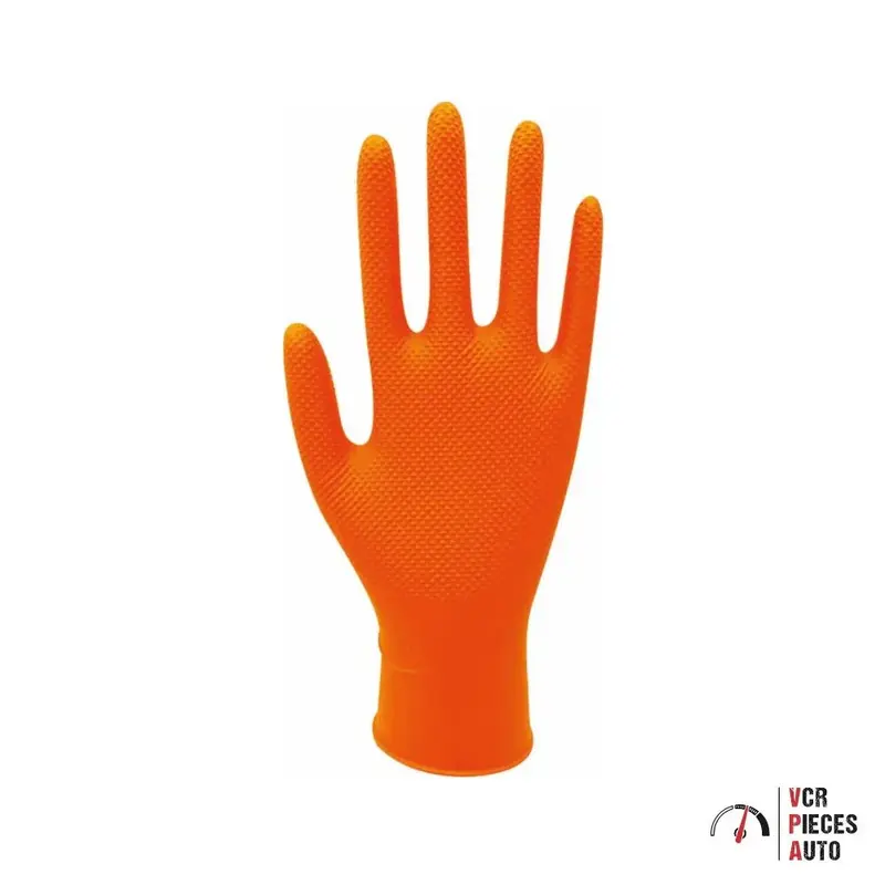 Gants jetables nitrile 240mm orange