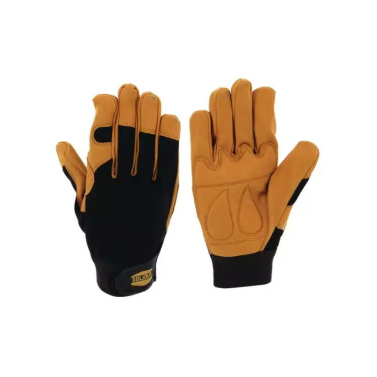 GANTS TOUS TRAVAUX RENFORT PAUME CUIR SYNTHETIQUE SOLIDUR