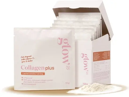 Glow25 Collageen Plus Sachets 10x15 g Naturel - Nieuw