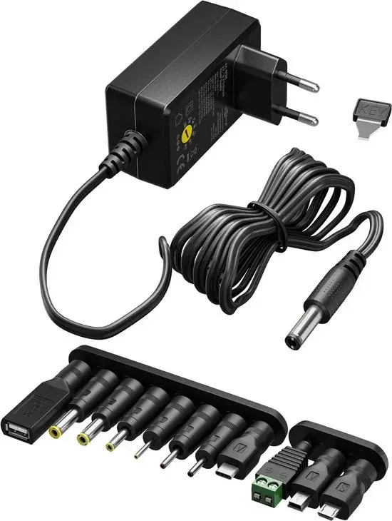 Goobay Adaptateur d'alimentation universel 3-12V 12W Noir - Nouveau Outlet