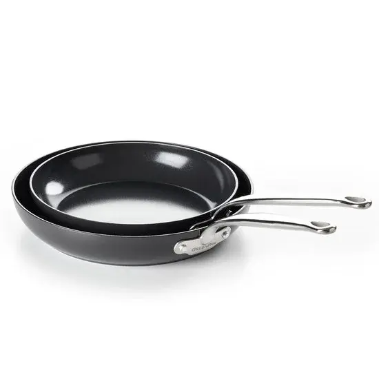 GreenPan Barcelona Set de poêles 24/28cm Noir - Nouveau Outlet