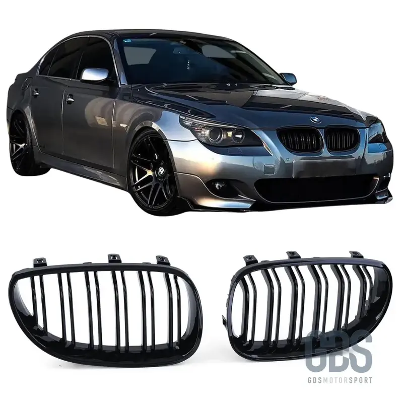 Grilles Calandre Double Lame Noir Brillant BMW Série 5 E60 / E61